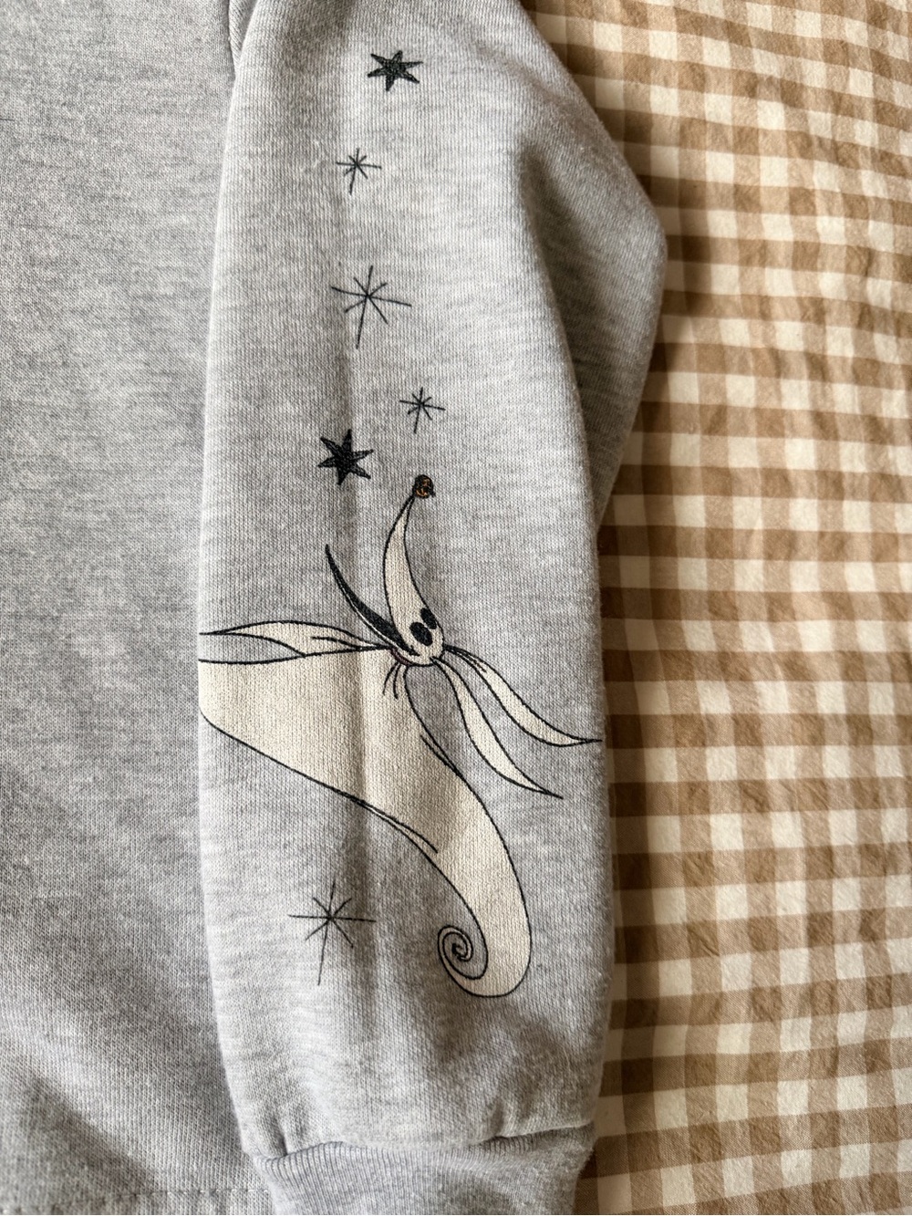 Disney The Nightmare Before Christmas Jack & Sally Light Grey Pullover Hoodie - Picture 3 of 6